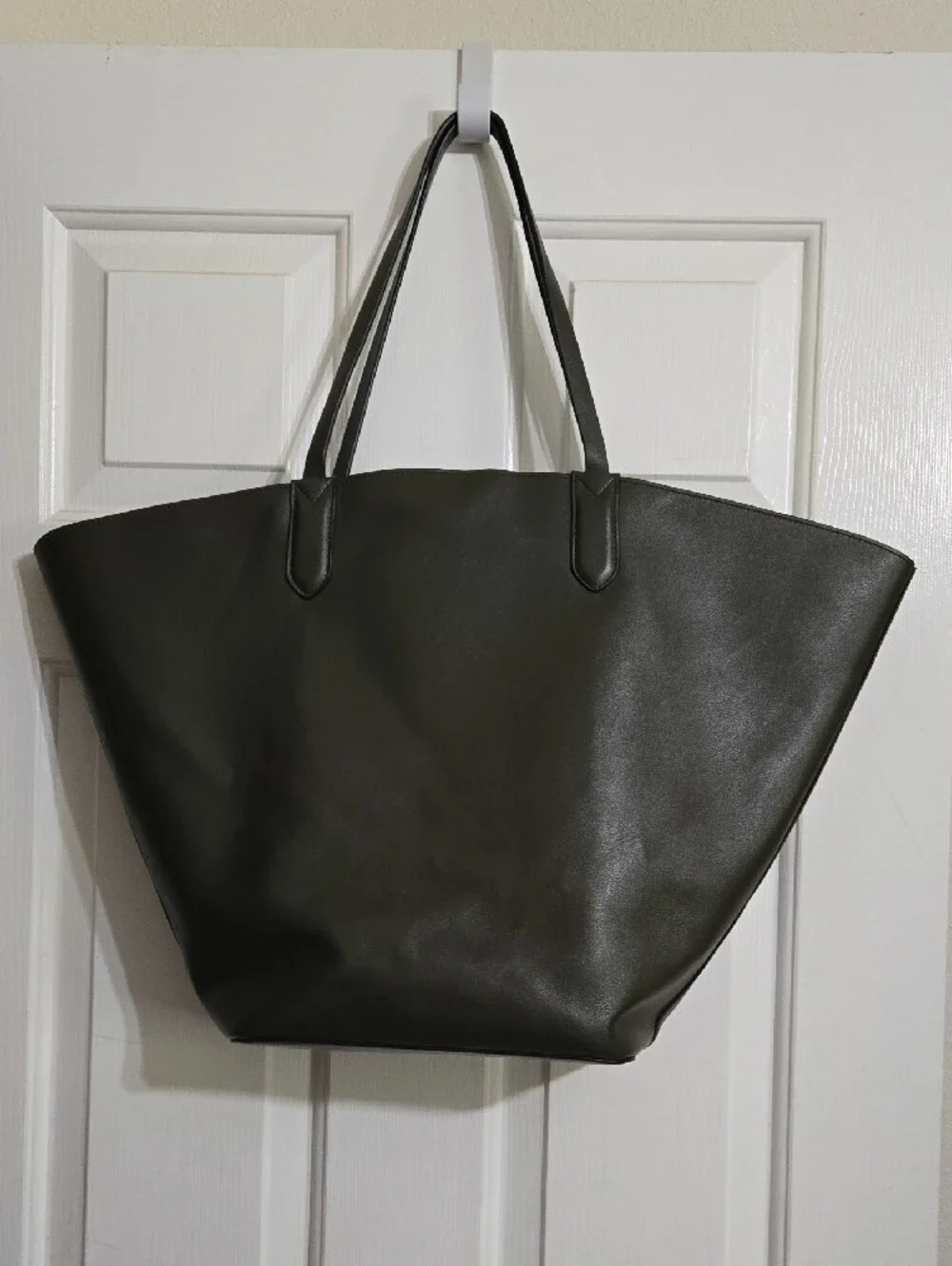 a new day Olive Green Structured Tote with Double Straps